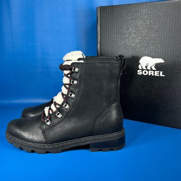 Sorel Women's Lennox Lace Cozy Waterproof Black/Nocturnal Red